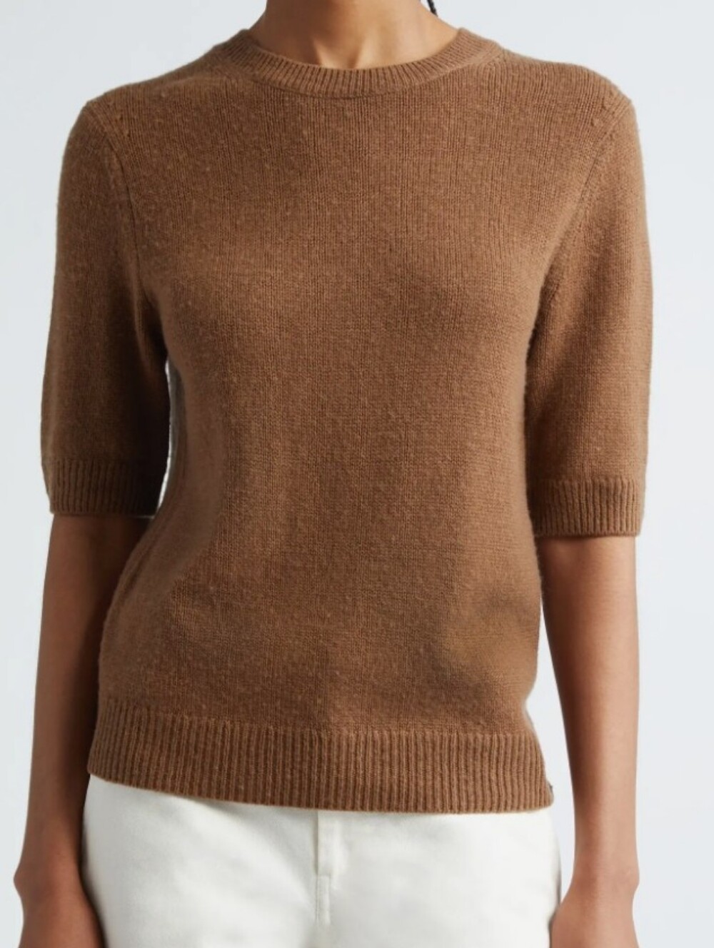 VINCE Short Sleeve Wool & Cashmere Sweater In Nile Size Small